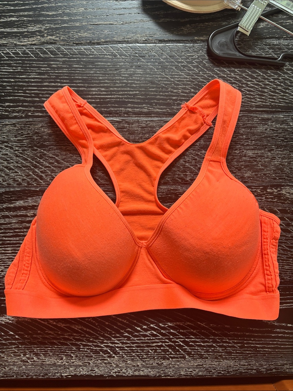 Molded Racerback Sports Bra in Bright Orange
